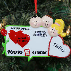 Personalized Social Networking Christmas Ornament