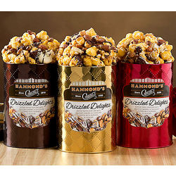 Gourmet Chocolate, Caramel Popcorn Tins