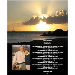 Inspirational Sunset with Personalized Poetry Print