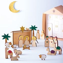 O Holy Night Wooden Nativity Set Advent Calendar