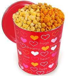 For My Valentine Traditional Mix 3.5 Gallon Popcorn Tin
