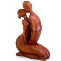 The Kiss Wood Statuette