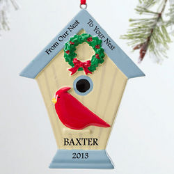 Holiday Birdhouse Personalized Ornament