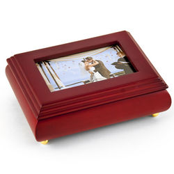 Amazing Lacquered Photo Frame 18-Note Musical Jewelry Box