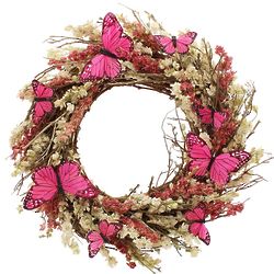 Pink Monarch Butterfly Wreath