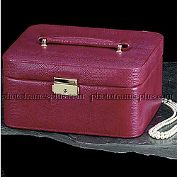Red Leather Travel Jewelry Case