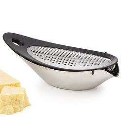 Plastic Trimmed Stainless Steel Cheese Grater and Server