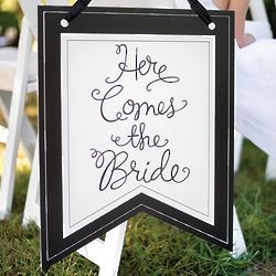 Here Comes the Bride Pennant Sign