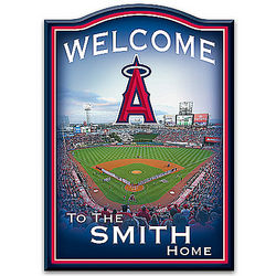 Los Angeles Angels of Anaheim Personalized Wooden Welcome Sign