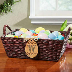 Personalized Easter Egg Monogram Wicker Basket