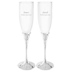 Personalized Opal Innocence Crystal Champagne Flutes