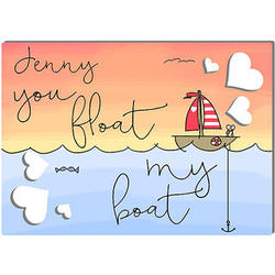 You Float My Boat Personalized Cutout Hearts Greeting Card