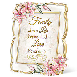 Love Begins with Family Personalized Porcelain Plaque