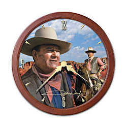 John Wayne Transitioning Stained-Glass Clock