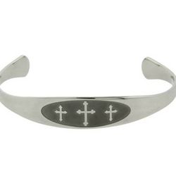 Stainless Steel Cross Cuff Bracelet