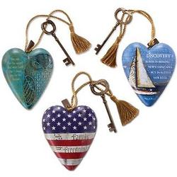 Hanging Art Heart Ornaments
