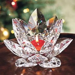 Crystal Lotus Tealight Candle Holder
