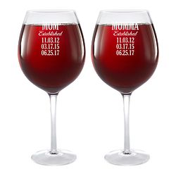 2 Personalized We're Established Wine Glasses