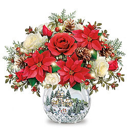 Thomas Kinkade All Is Bright Lighted Musical Centerpiece