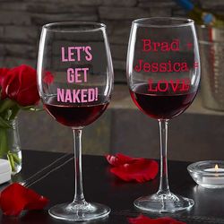 Personalized Valentine's Day Red Wine Glass