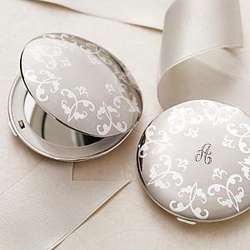 Floral Etched Purse Mirror