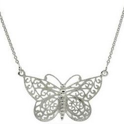 Sterling Silver Vintage Design Butterfly Necklace