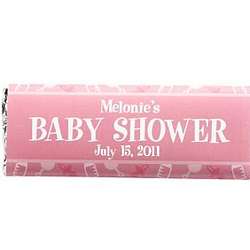 Personalized Pink Baby Shower Candy Bar Wrappers