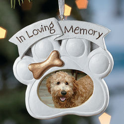 Memorial Dog Picture Frame Christmas Ornament