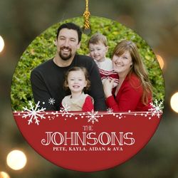 Personalized Photo and 1-Line Message Christmas Ornament