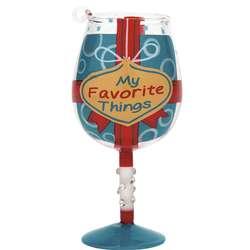 My Favorite Things Mini Wine Glass Ornament