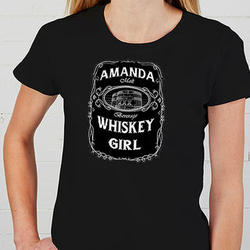 Personalized Whiskey Label Ladies Fitted Tee