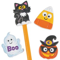 24 Puffy Halloween Pencil Toppers