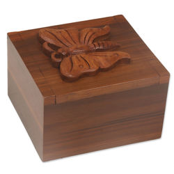 Protective Butterfly Decorative Wooden Box