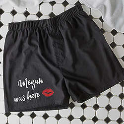 Was Here Personalized Boxers in Black