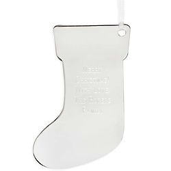 Engravable Stocking Stainless Steel Ornament