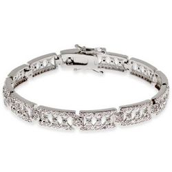 Tiffany Inspired CZ Voile Sterling Silver Tennis Bracelet
