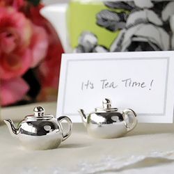 Silver-Plated Teapot Place Card Holders