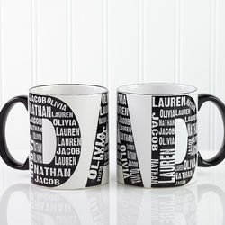 Personalized Repeating Names Dad Coffee Mug