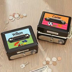 Boys Personalized Cash Box
