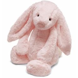 10" Pink Fluffy Bunny with Chime