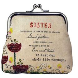 Sister's Chic Sentiment Coin Purse