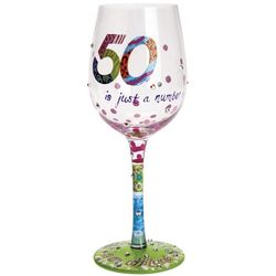 50 is Just a Number Wine Glass