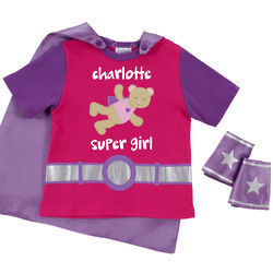 Super Girl Pink Toddler's T-Shirt and Wristbands