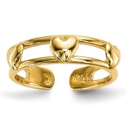 14 Karat Gold 3-Heart Toe Ring