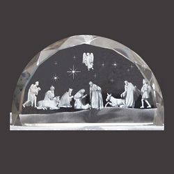 Nativity Scene Etched Glass Plaque