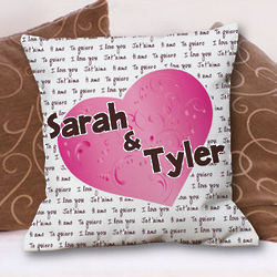 Personalized I Love You Throw Pillow