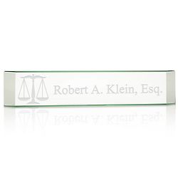 Personalized Name Plate for Lawyers with Legal Scales of Justice
