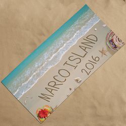 Personalized Written in Sand Beach Towel