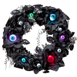 Lighted Eyeball Halloween Wreath