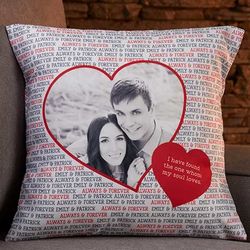 Love You This Much Custom Photo Throw Pillow